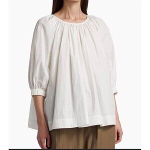 CO GATHERED SLEEVE BLOUSE IN WHITE SIZE S